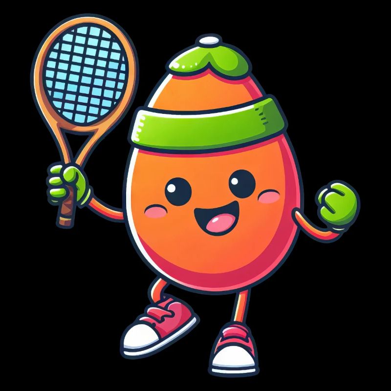 Süßes Comic Osterei mit Tennisschläger