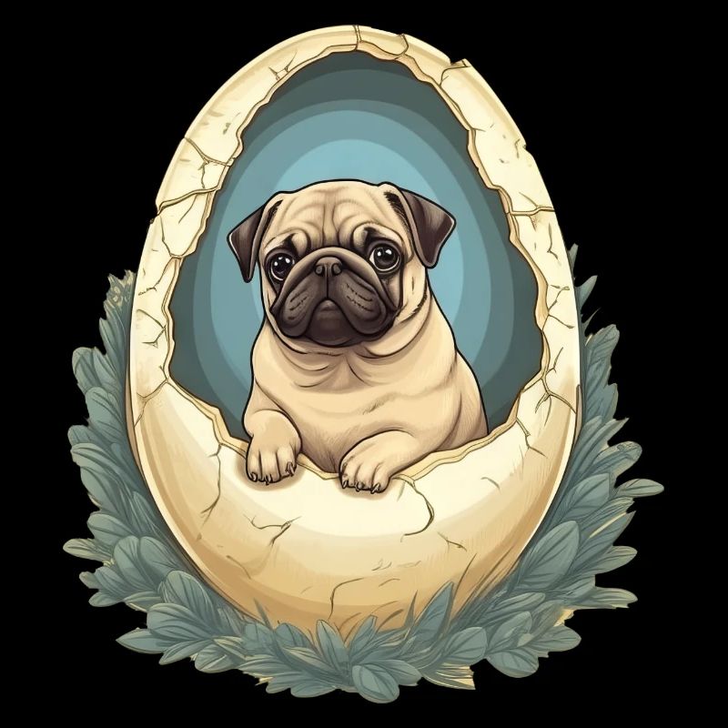 Pug Hatches from Eggshell - Cute