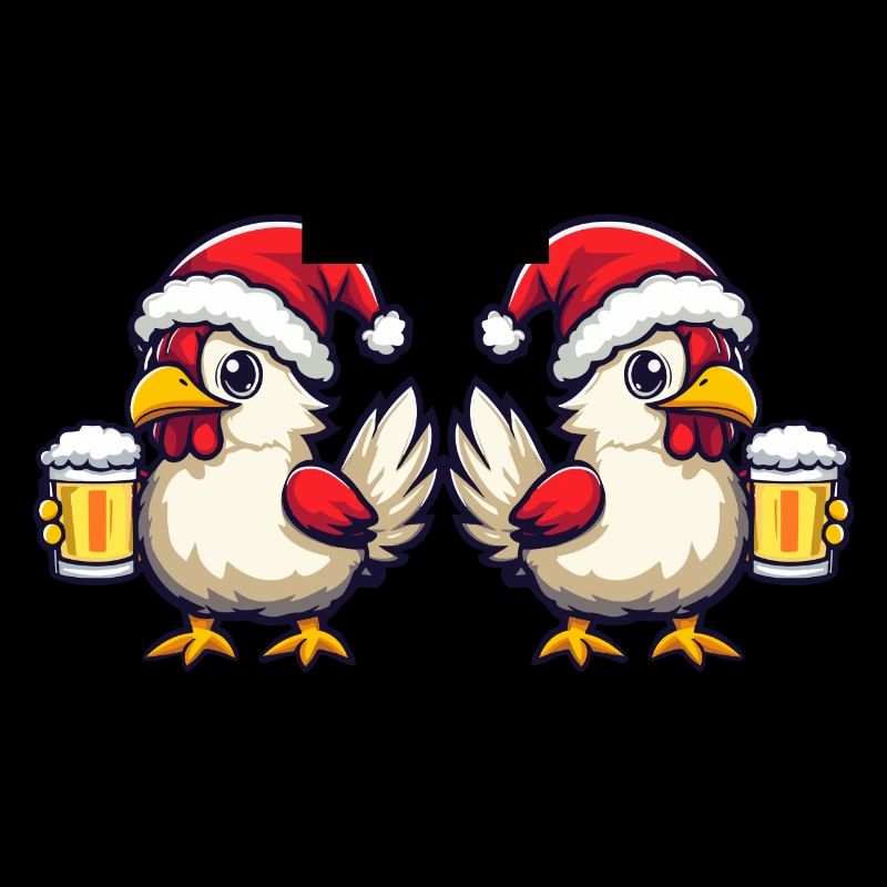 Huhn Weihnachten Bier Team
