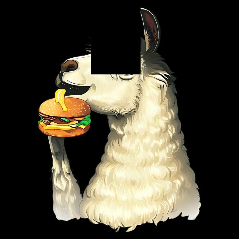 Cheeseburger essendes Lama