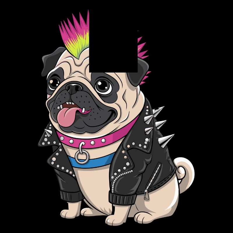 Mops Hundehalter Mops Punk Punker