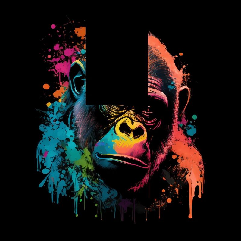 Gorille coloré Splash Art Expression