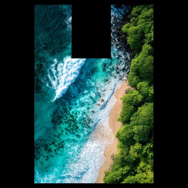 Tropical Shoreline from Above