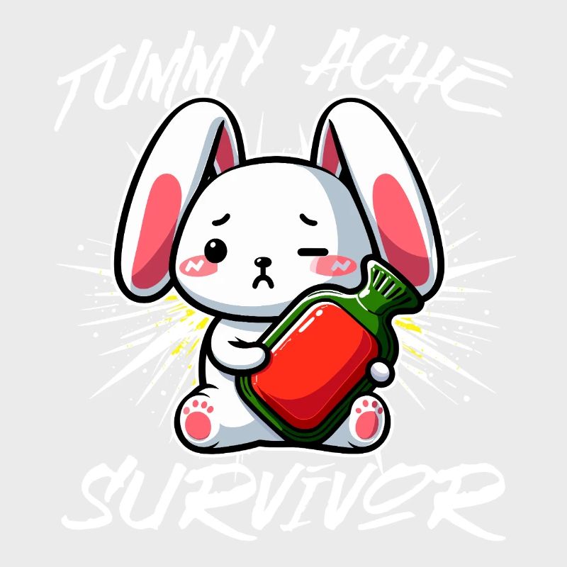 Survivant des maux de ventre - Conception de lapin mignon