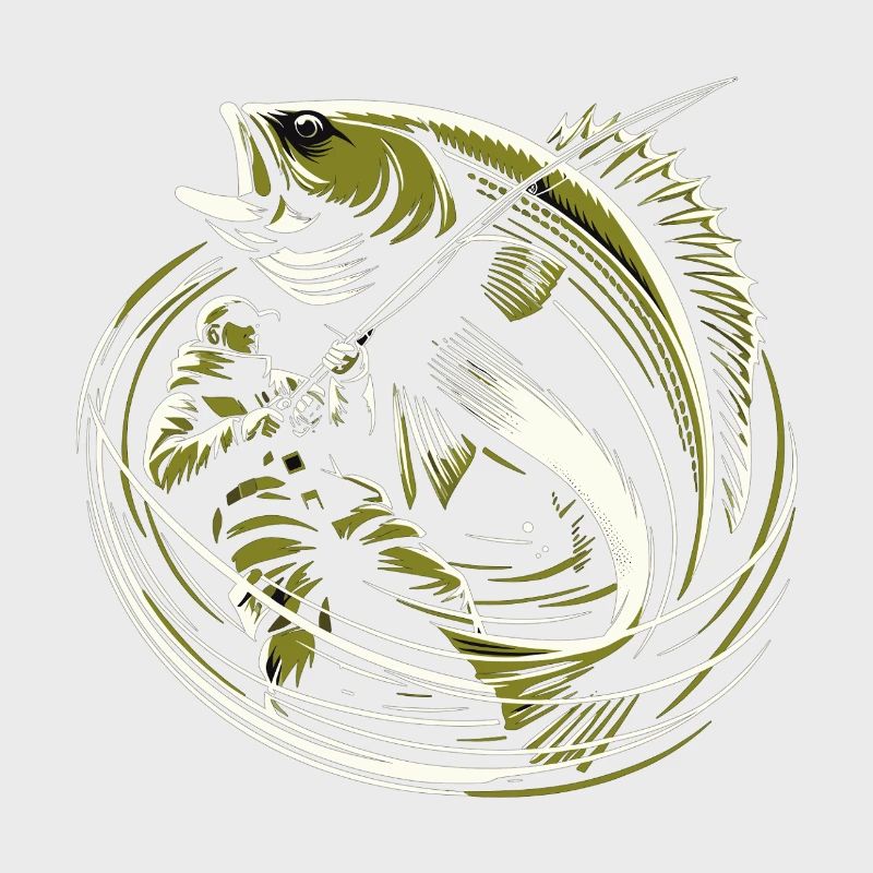 Pêche Pêcheur Morue Poisson Géant Vert Olive Cadeau