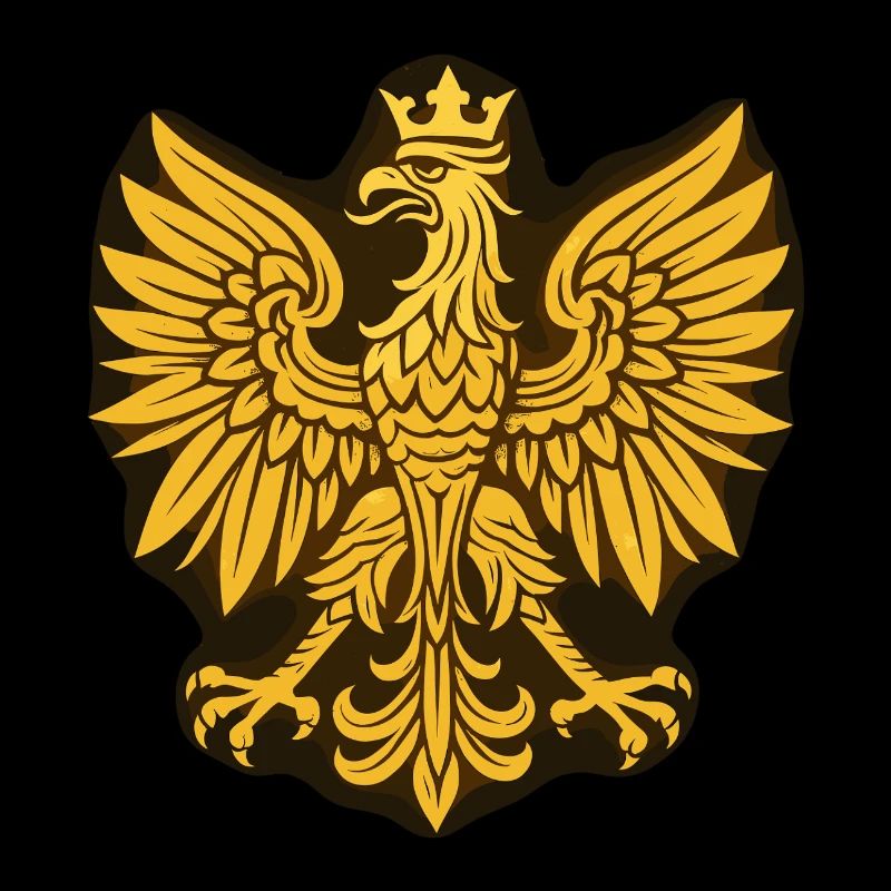 Poland Polska Eagle Gold Graphic Flag Gift