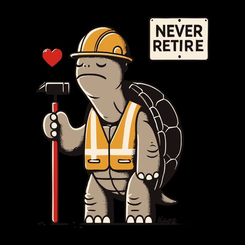 Ne jamais prendre sa retraite – Tortue ouvrière de la construction