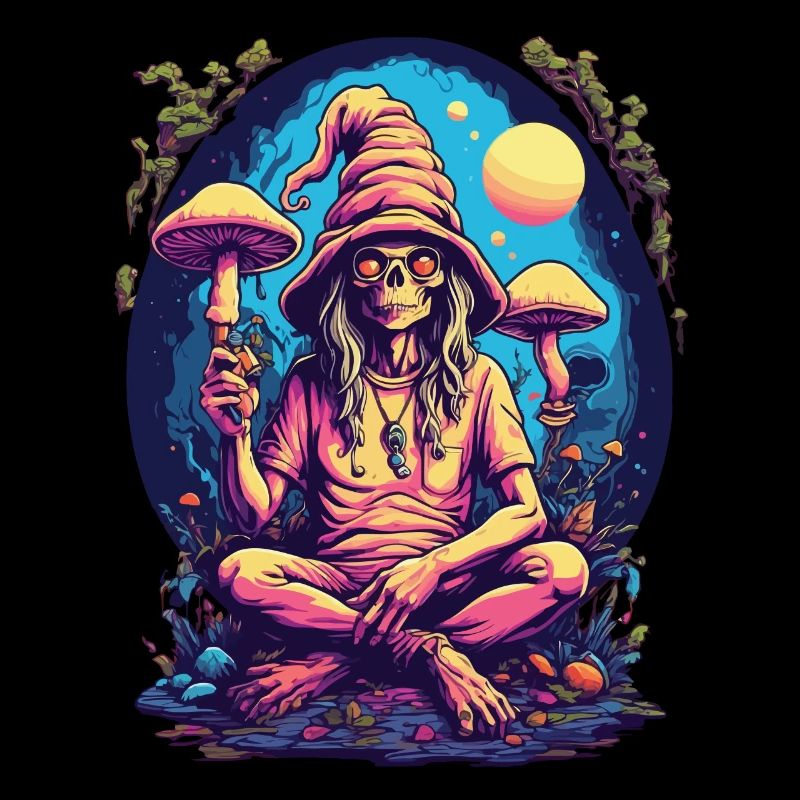 Alien Psychédélique Art Forêt Champignons Musique