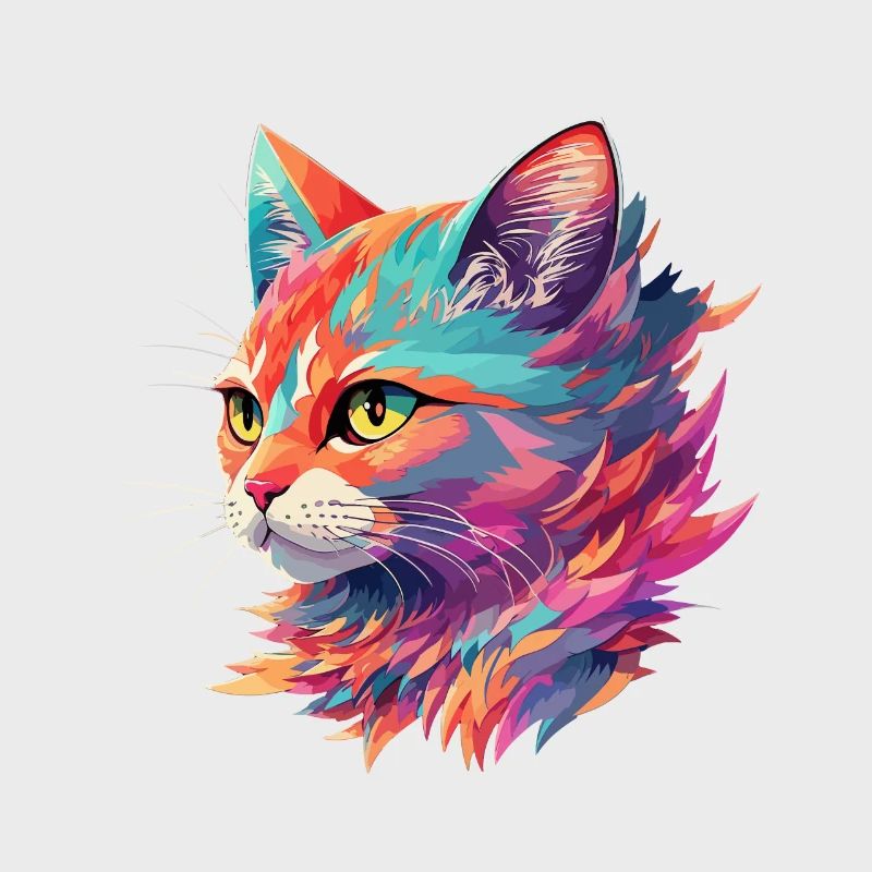 Superbe illustration de chat chat au pastel