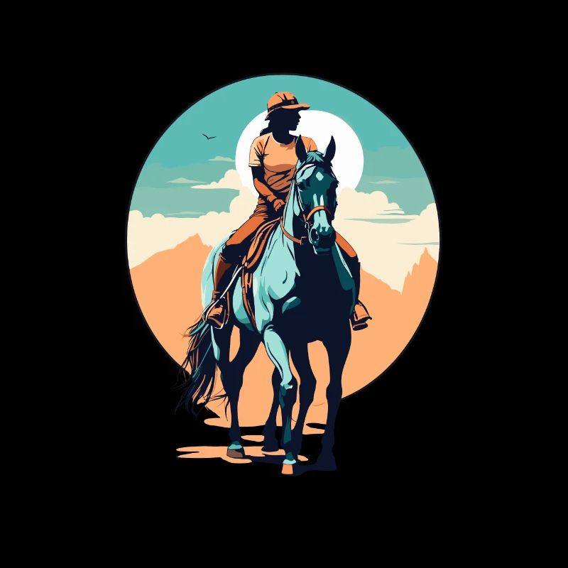 Ästhetische Pferde Ikonisches Design Reiter