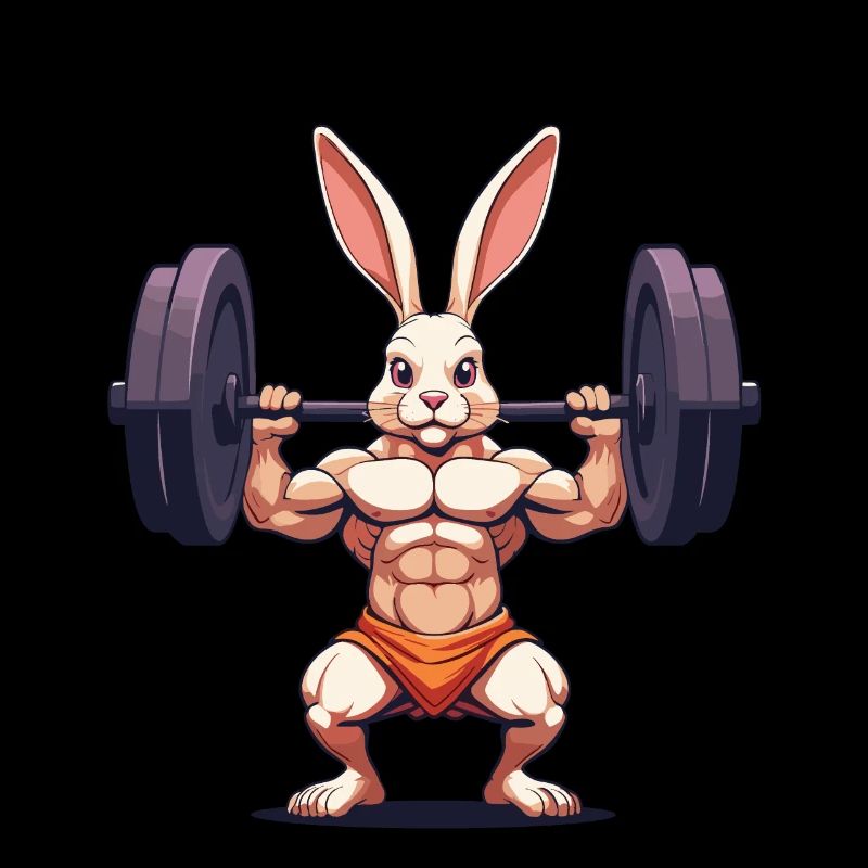 Osterhase Body Building Tier Lustiger Workout