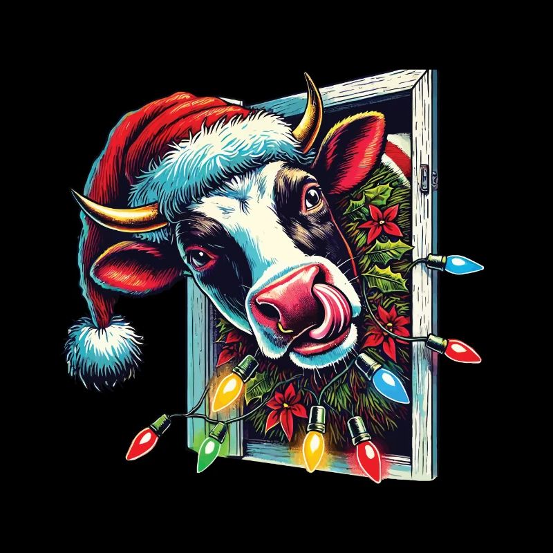 Lustige Weihnachtskuh Mit Lichtern