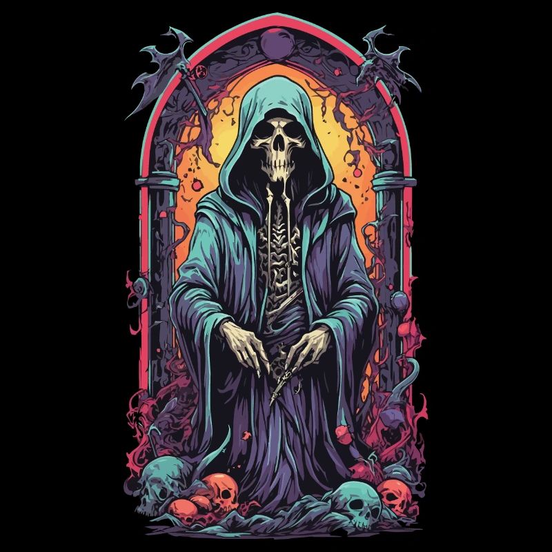 Gothique Grim Reaper sorcières mage oeuvre