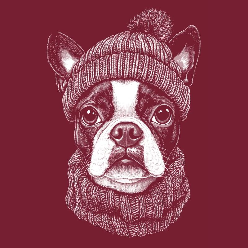 Boston Terrier Bobble Hat Dog Dog