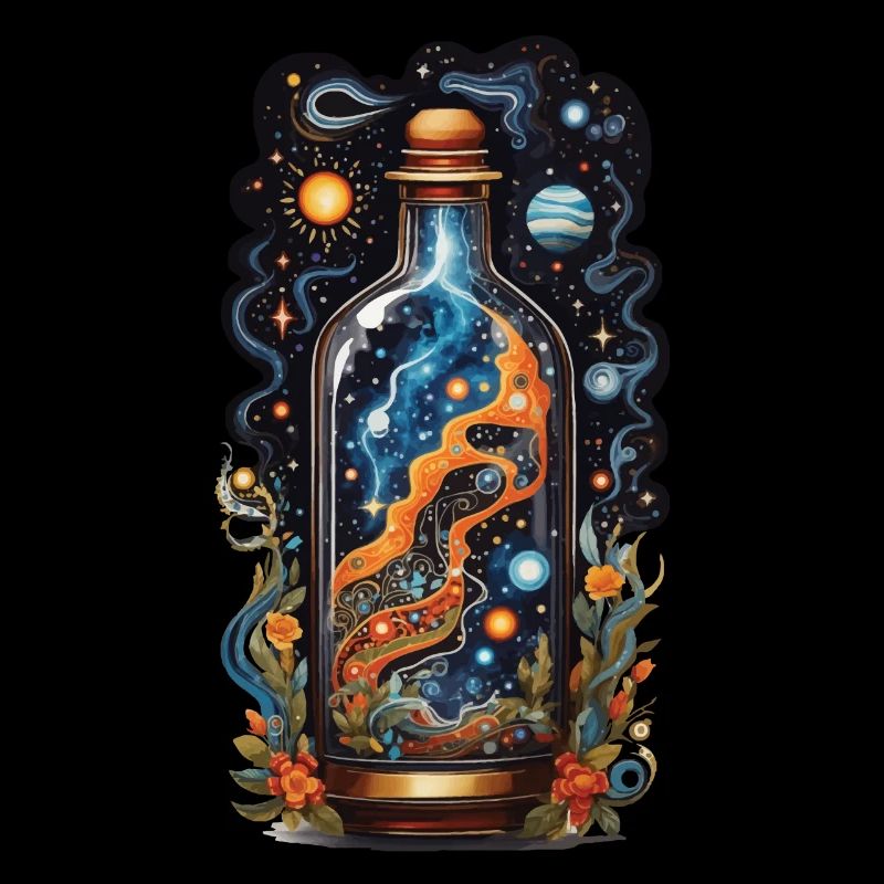 Galaxie in Flasche Boho Style Ästhetik