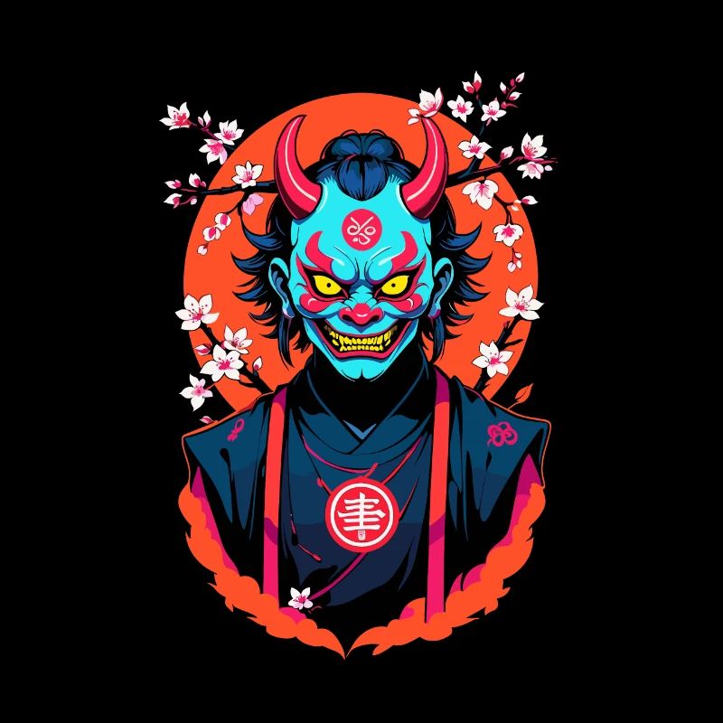 Oni Samurai Vaporwave Aesthetic Japan Kultur