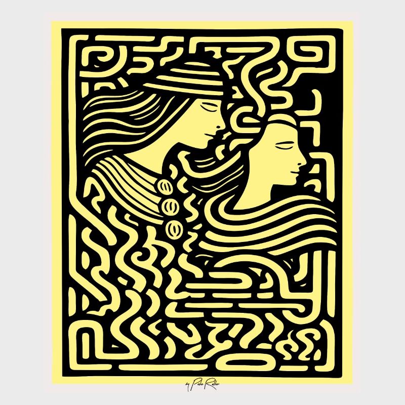 Zwei Liebende in einem Labyrinth