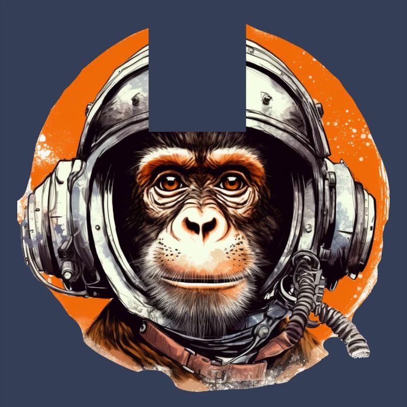 Space Monkey Retro Drawing
