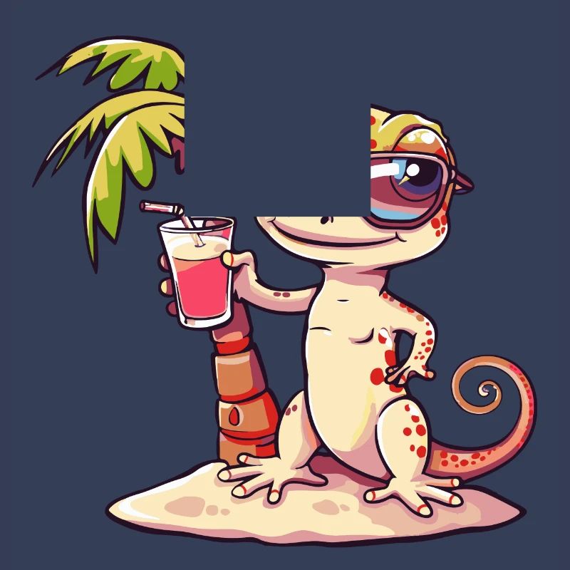 Lizard Summer Beach Comic