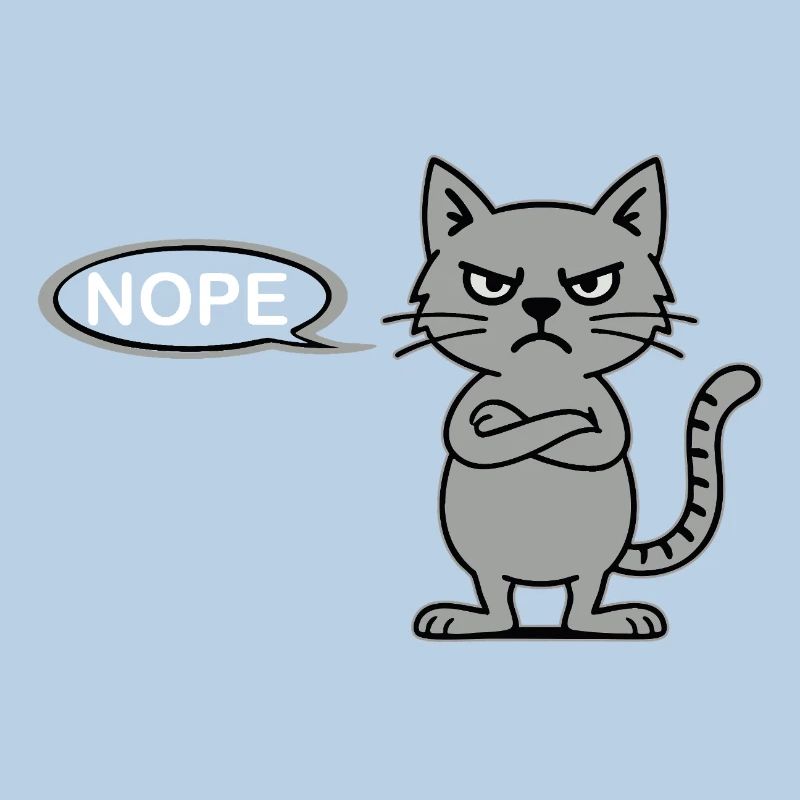 Skeptische Katze NOPE-Statement