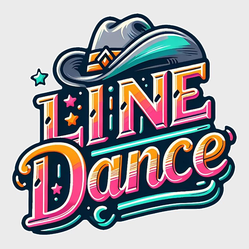 Farbenfrohes Line Dance Design
