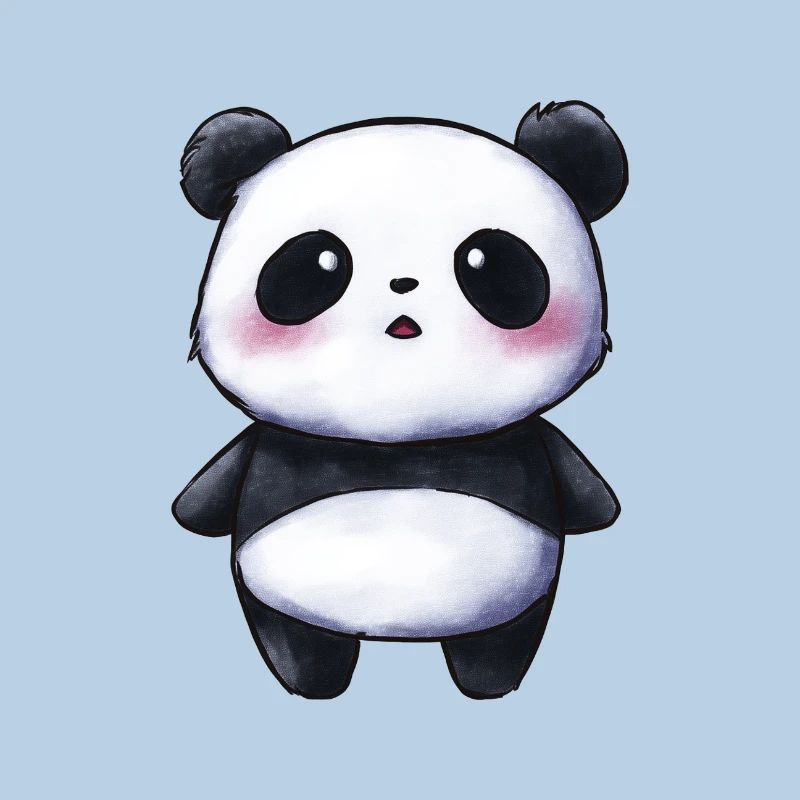 bébé panda mignon, style chibi