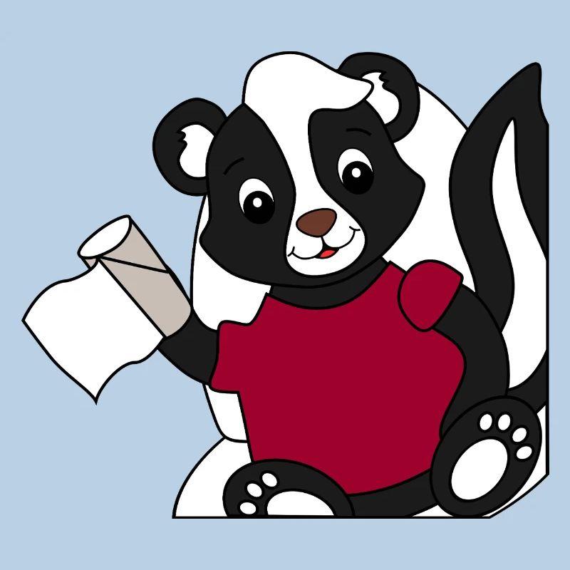Skunk Pixie sur les toilettes