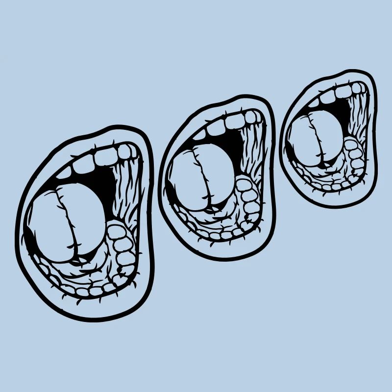 3 Screaming Singing open mouths