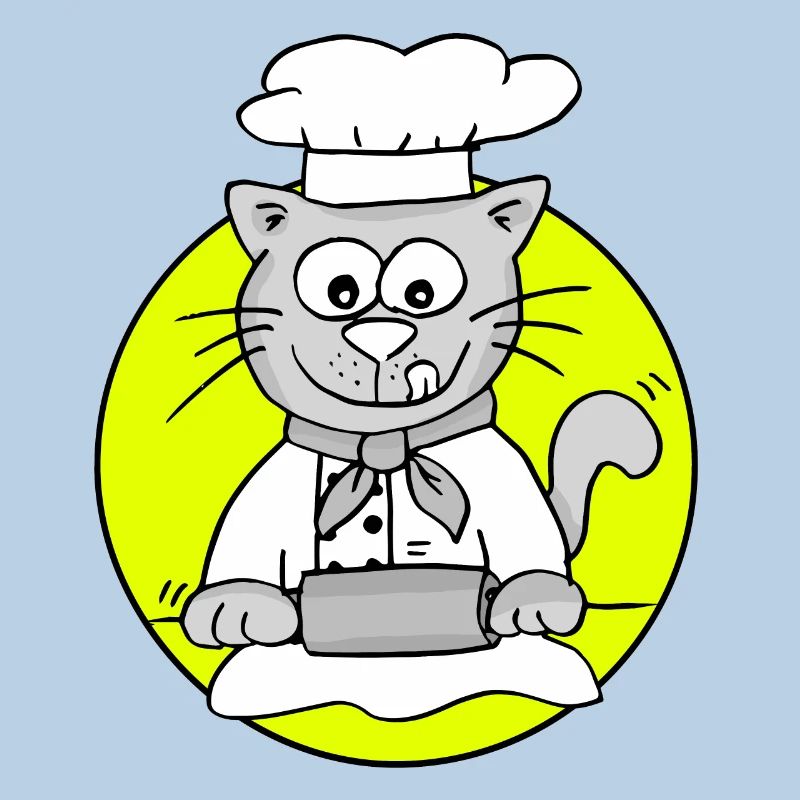 Retro Bäcker-Katze - Beruf Bäcker