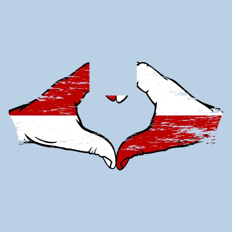 Drapeau de Monaco Pologne Forme de main Forme de coeur Utilisé