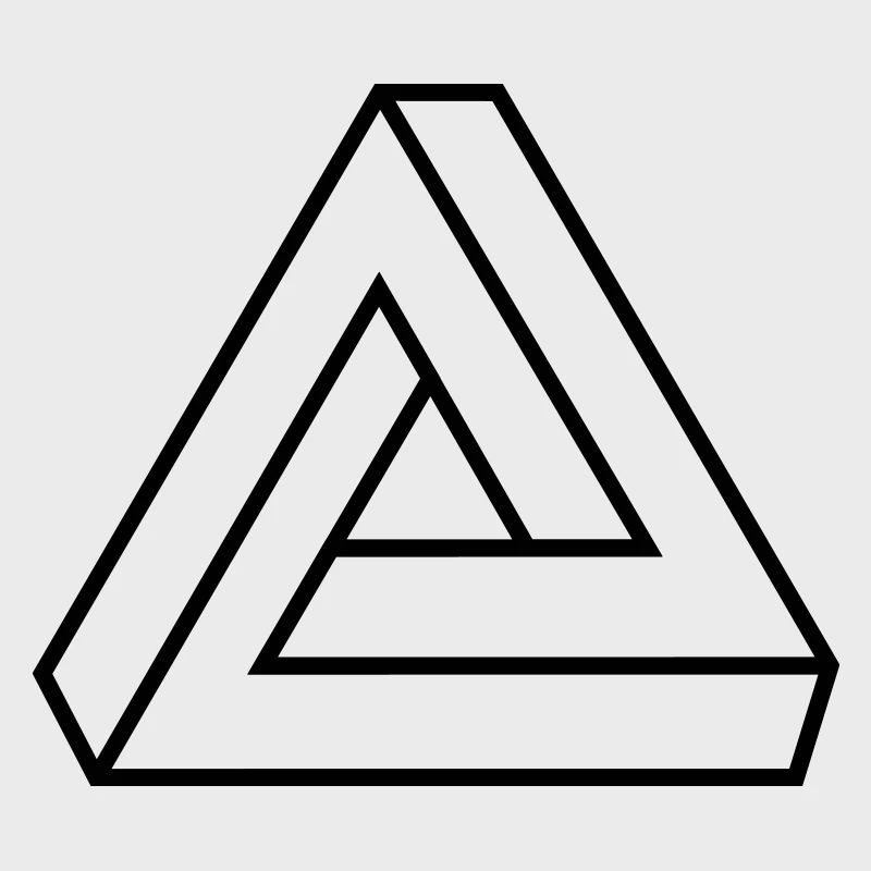 Optical Illusion, Impossible Triangle, mathematics