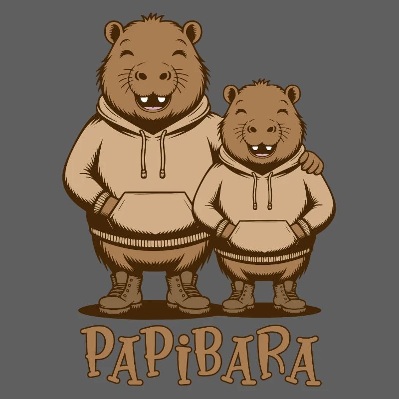 Papibara Papi Capybara Vater Lustig Papa Vatertag