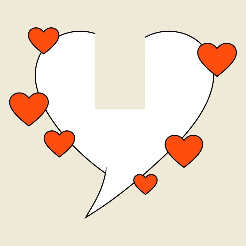 Speech bubble with hearts