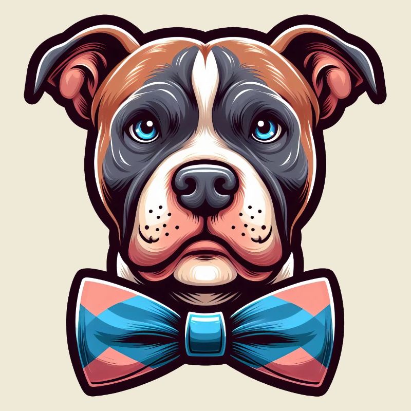 Pitbull Wearing a Bowtie
