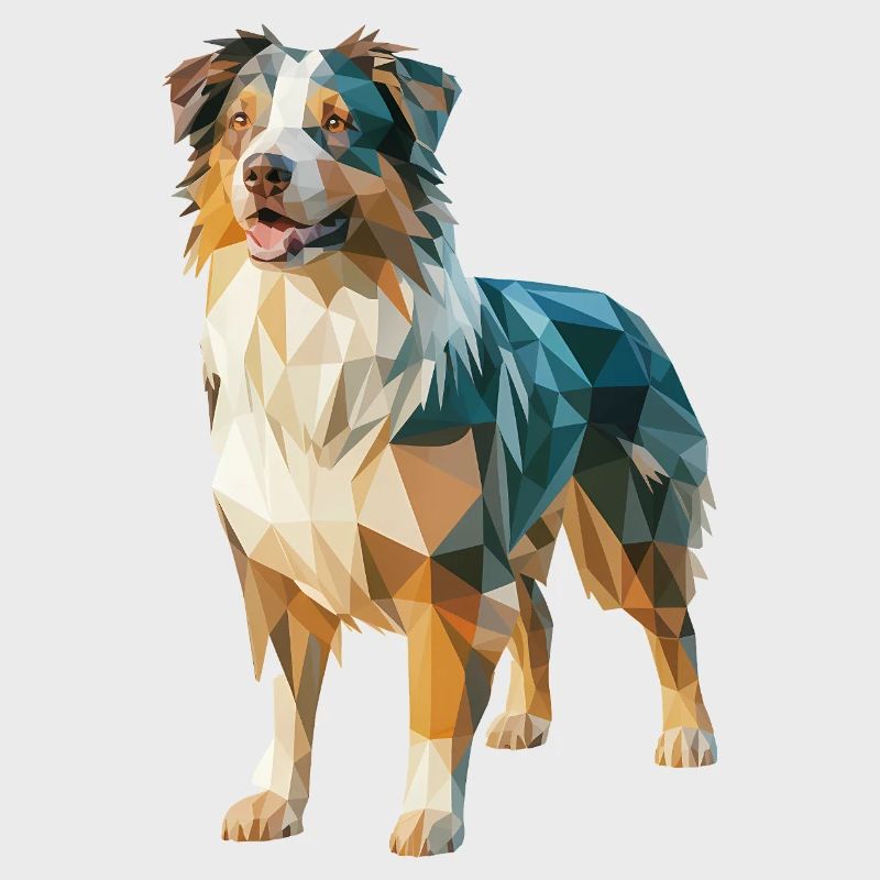 Australian Shepherd - Cooles Low Poly Logo