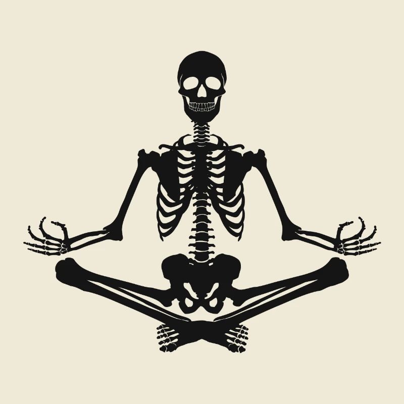 7 Sukhasana oder Vergnügen | Schwarzes Skelett