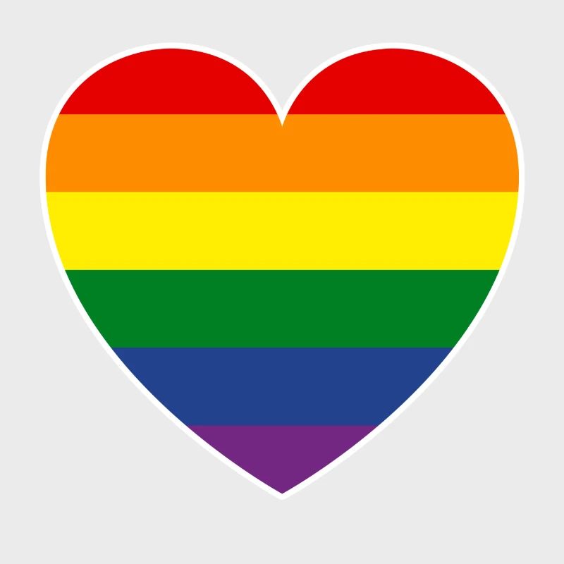 LGTB Pride drapeau en forme de cœur, classique
