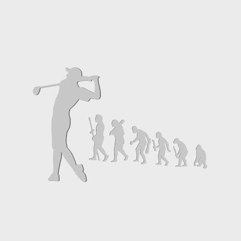 Evolution Golf Golfer Evolution Stone Age