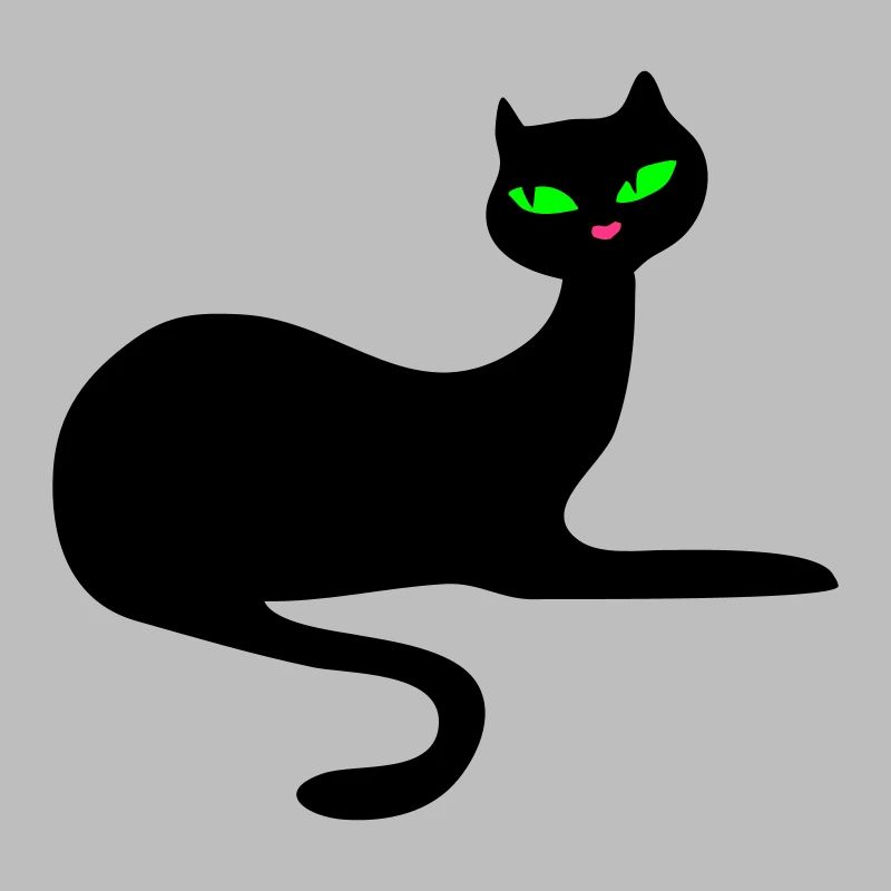 Retro chat noir élégance par Patjila