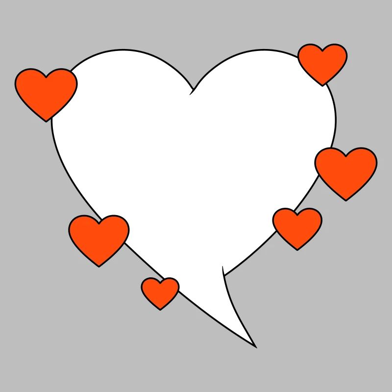 Speech bubble with hearts