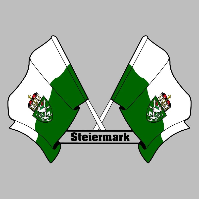 Steiermark-Flaggen mit Text