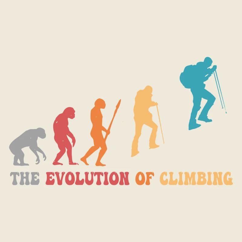 Klettern Evolution des Kletterns Bergsteiger-Humor