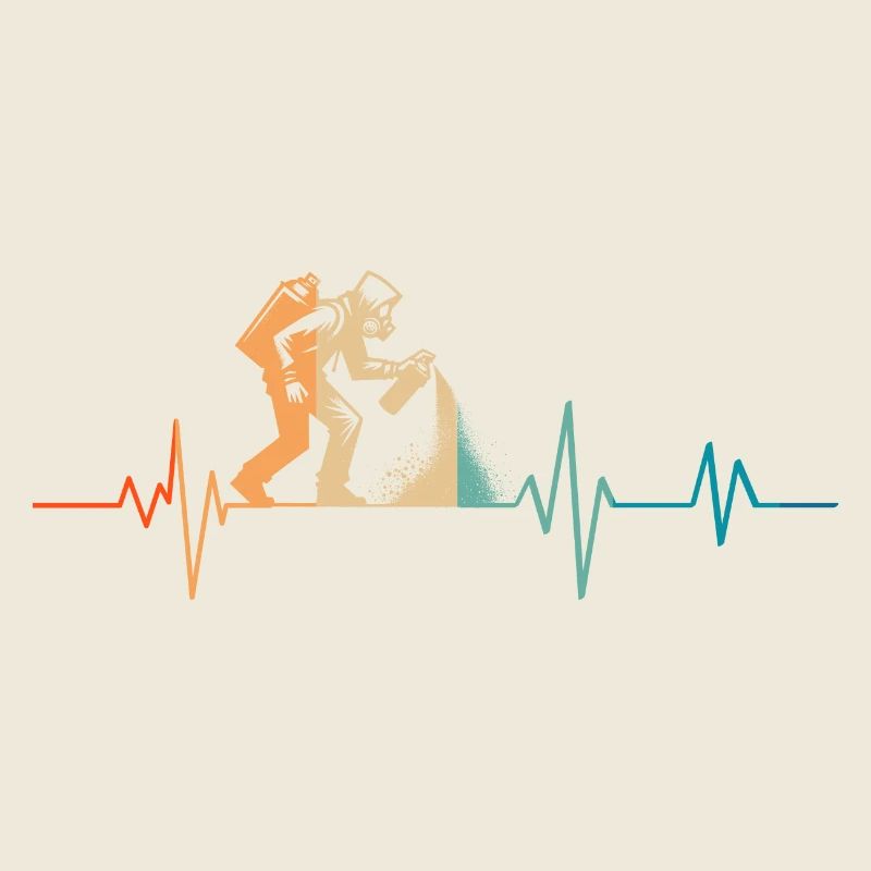 Retro Herzschlag Graffiti