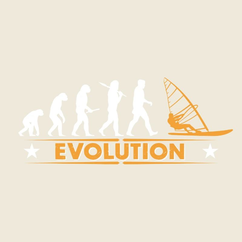 Evolution de la planche à voile - orange/blanc