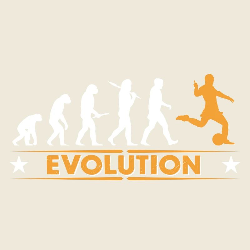 Fussball Evolution - orange/weiss