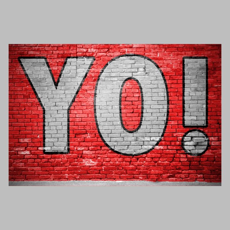 Yo! Ziegelsteinmauer Graffiti