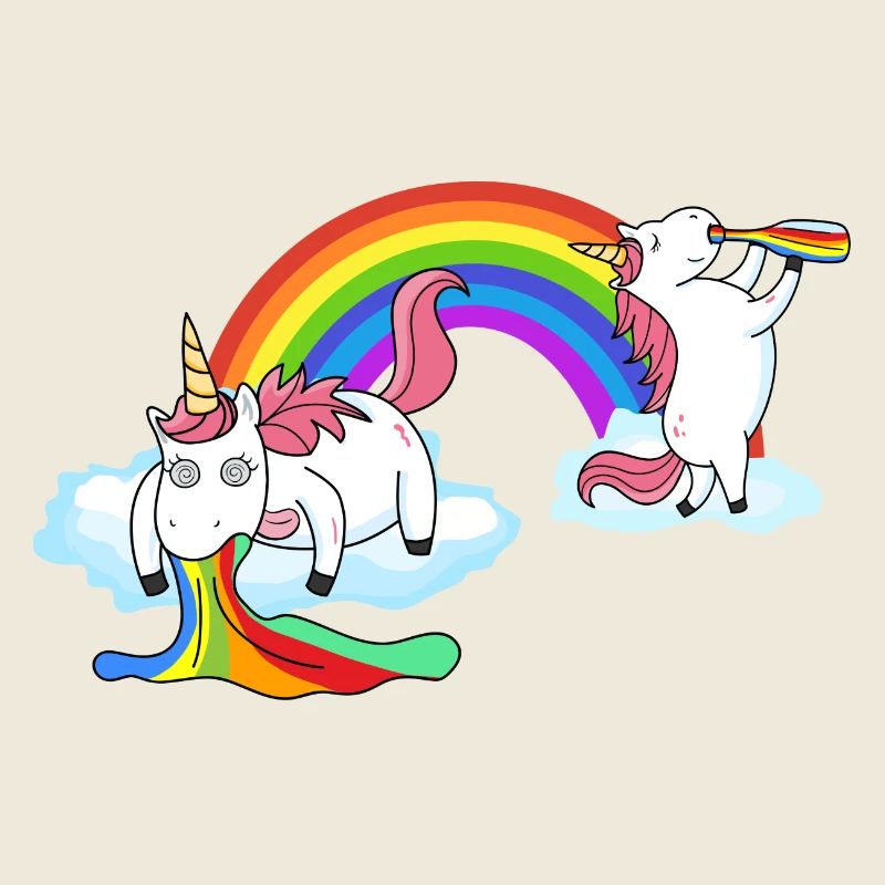 Unicorn vomiting while drinking