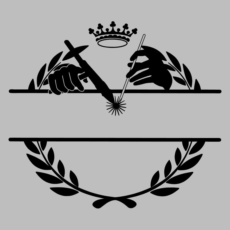 Welder logo transparent with laurel wreath crown