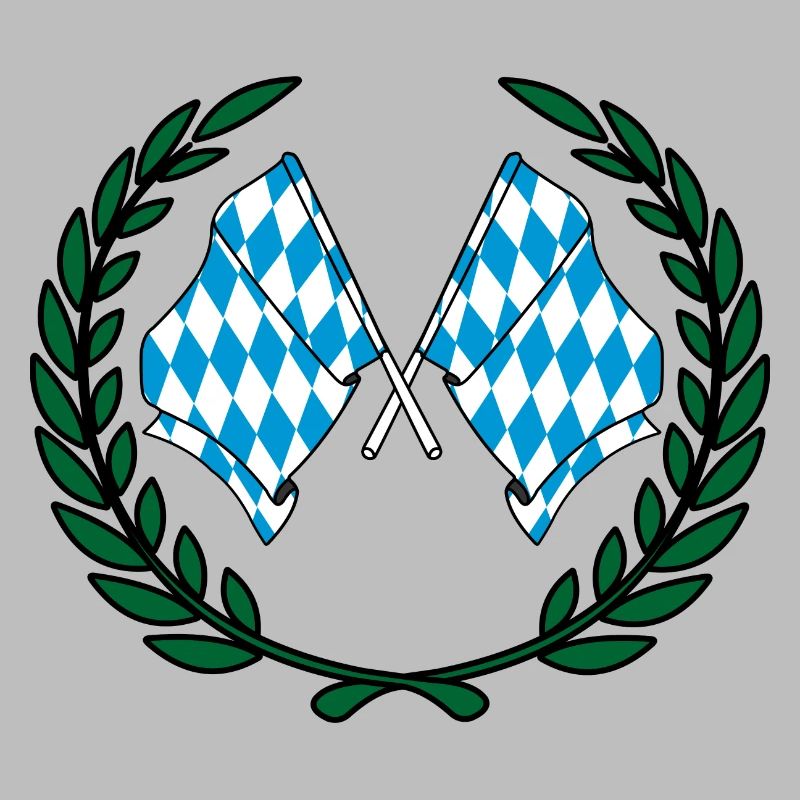 Flags Bayern laurel wreath
