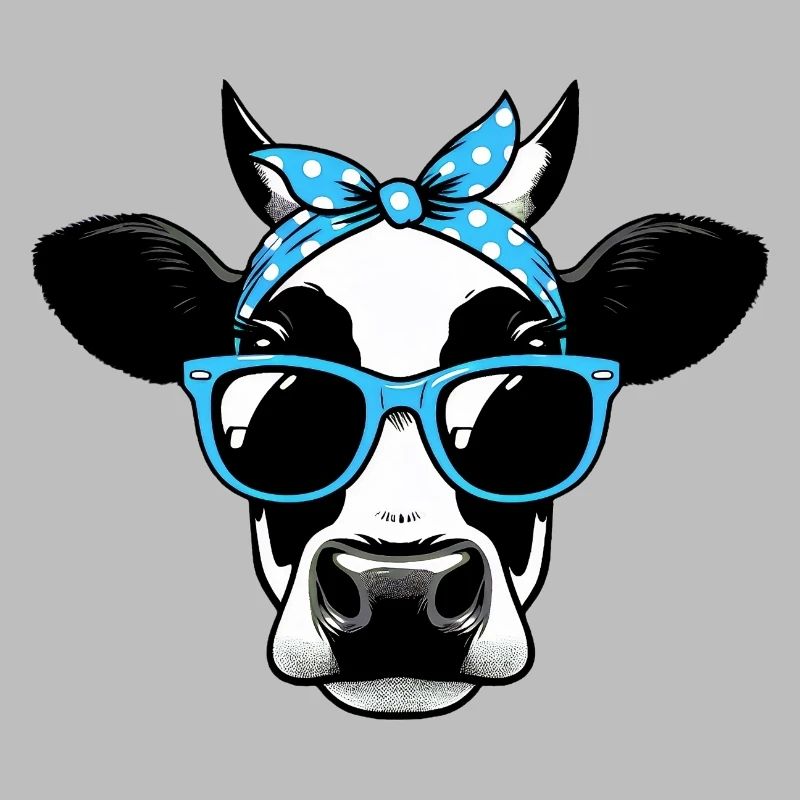 Vache avec lunettes de soleil